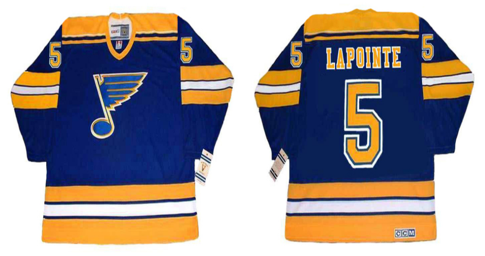 2019 Men St.Louis Blues #5 Lapointe blue CCM NHL jerseys->st.louis blues->NHL Jersey